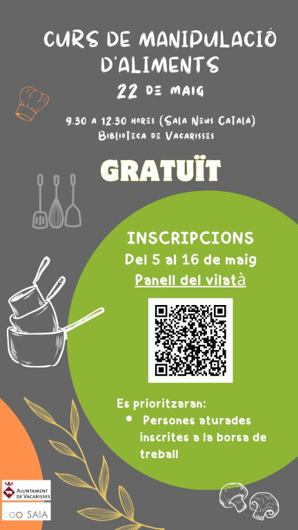 Curs de manipulació d'aliments