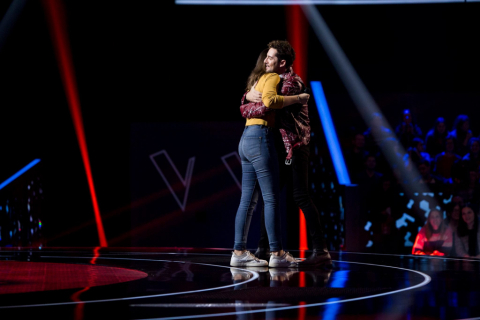 Maria Expósito, amb David Bisbal.
