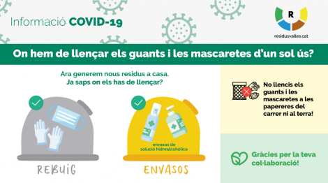 Mascaretes i guants d'un sol ús, al rebuig