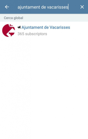Canal de l'Ajuntament al Telegram.