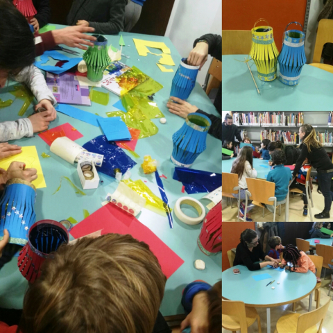 Taller de fanalets, a la Biblioteca El Castell.
