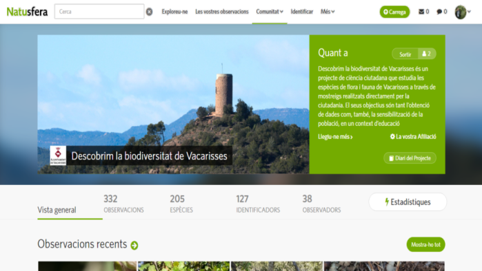 Vacarisses estudia la biodiversitat del municipi a través d'un projecte de ciència ciutadana.