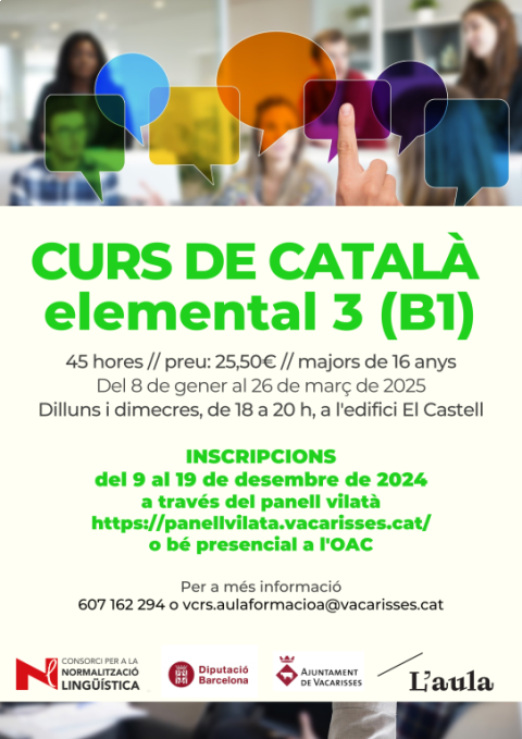 Curs de català Elemental 3 (B1)
