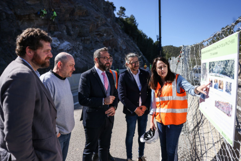 El conseller de Territori visita les obres de la C-58. Font: Conselleria de Territori