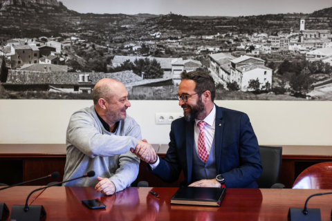 El conseller de Territori amb l'alcalde de Vacarisses. Font: Conselleria de Territori