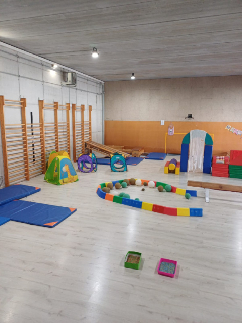 L’AFA de l’escola bressol El Cuc organitza una sessió de psicomotricitat en família.