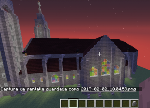 Catedral gòtica dissenyada amb el programa Minecraft.