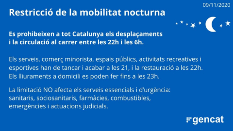 Restriccions mobilitat nocturna.