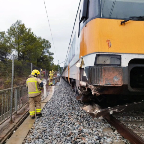 Descarrilament d’un tren a Vacarisses