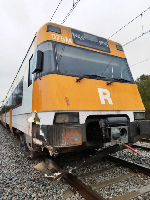 Descarrilament d’un tren a Vacarisses