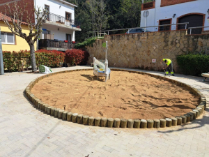 La Plaça Rodona, a punt per ser reoberta.